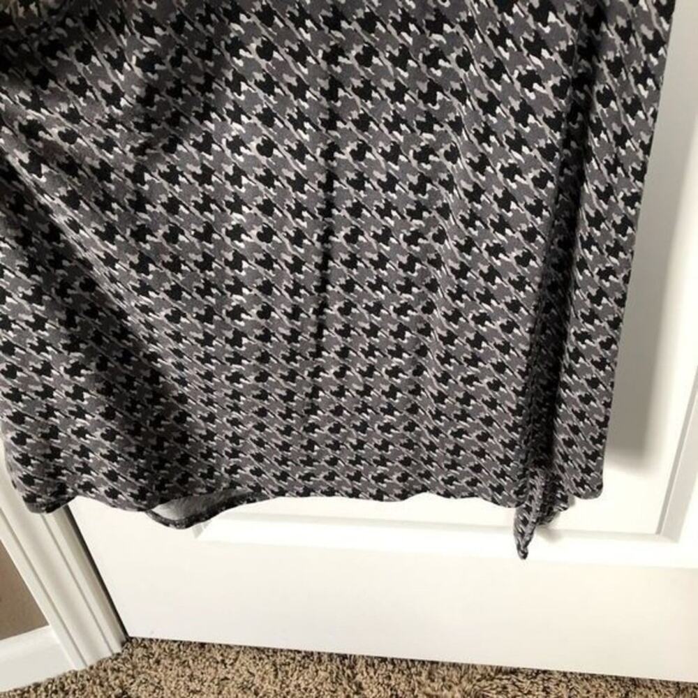 NEW YORK AND CO Midi Dress Womens L Black Gray Houndstooth Print Office Business - Picture 8 of 10